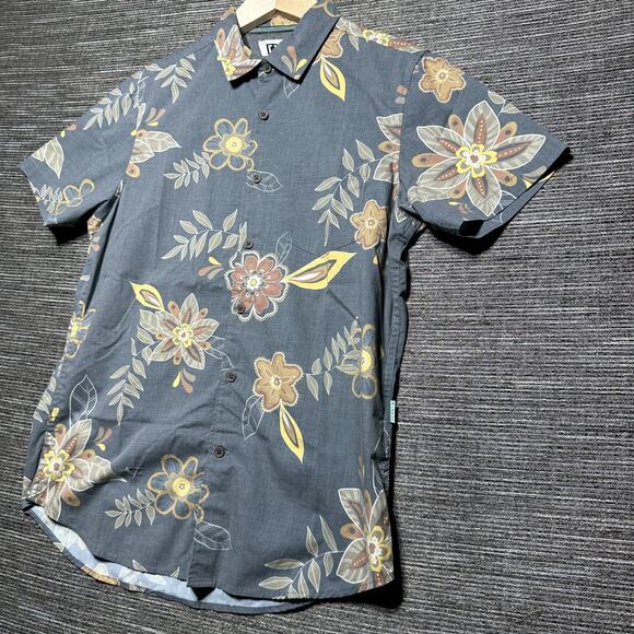 Vissla Shirt Men's Small Blue Floral Short Sleeve Button Up M502VWAF - Picture 6 of 15